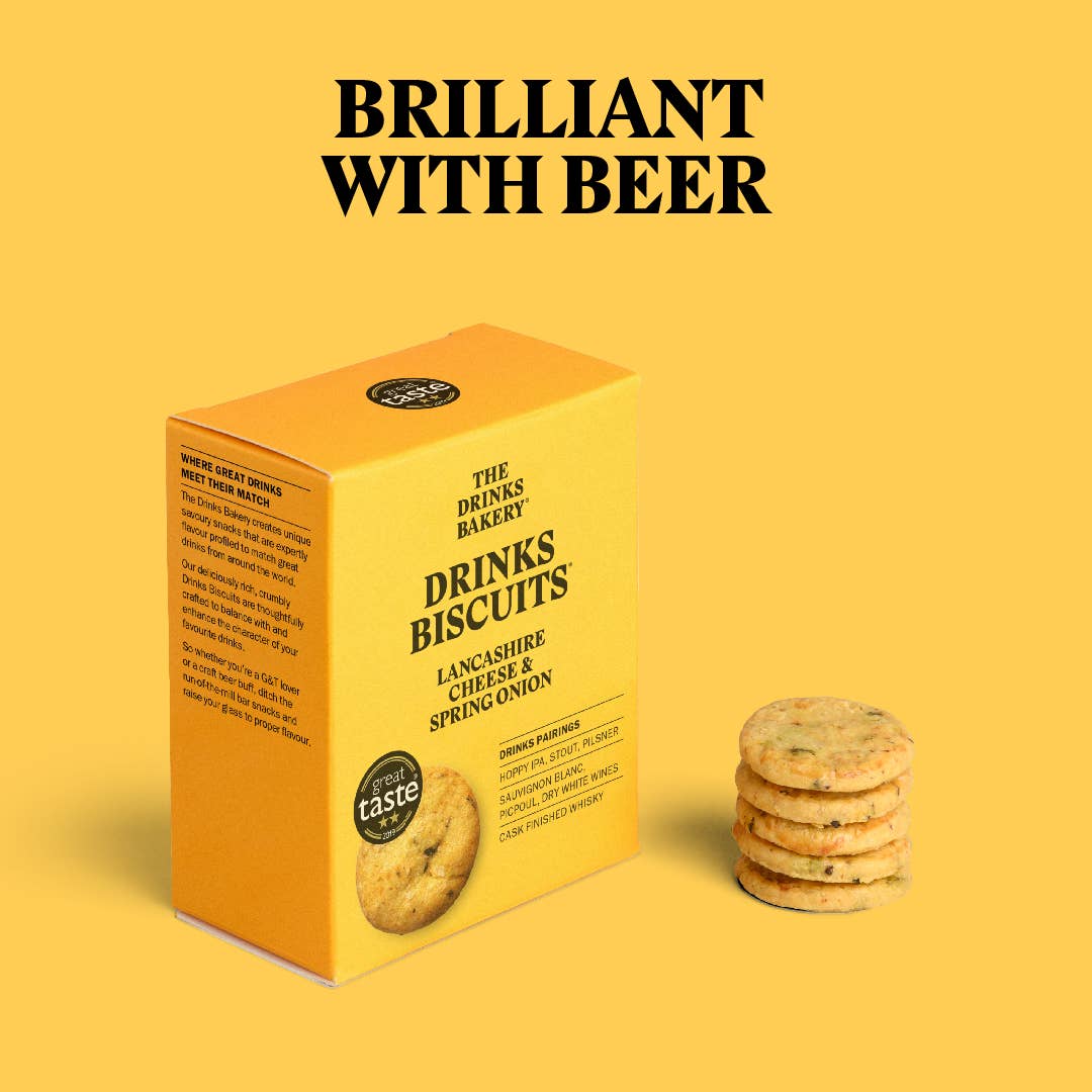 The Drinks Bakery - Drinks Biscuits - Lancashire Cheese & Spring Onion 110g