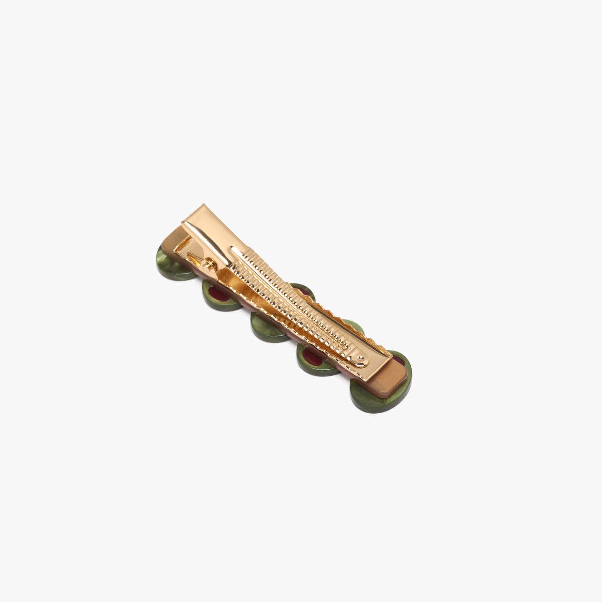 WINONA IRENE - Green Olive Sparkly Cocktail Alligator Hair Clip Accessory