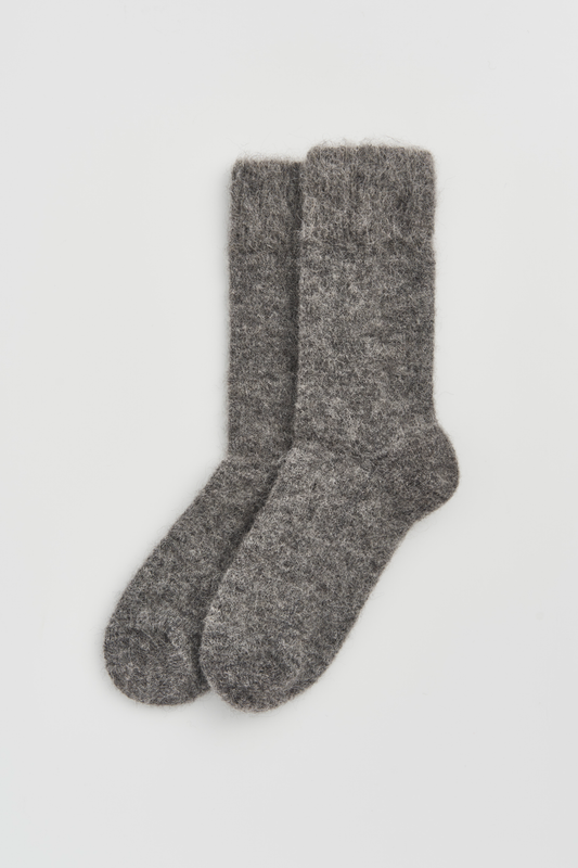 Pairs Socks - Smoke Grey Ultra Soft Alpaca Bed Socks