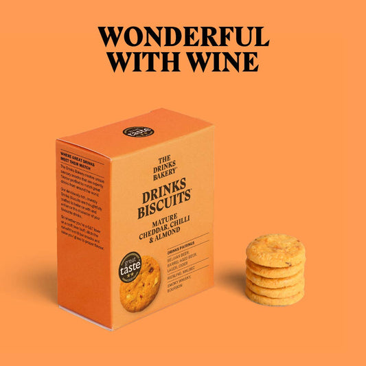 The Drinks Bakery - Drinks Biscuits - Mature Cheddar & Smoked Chilli 110g