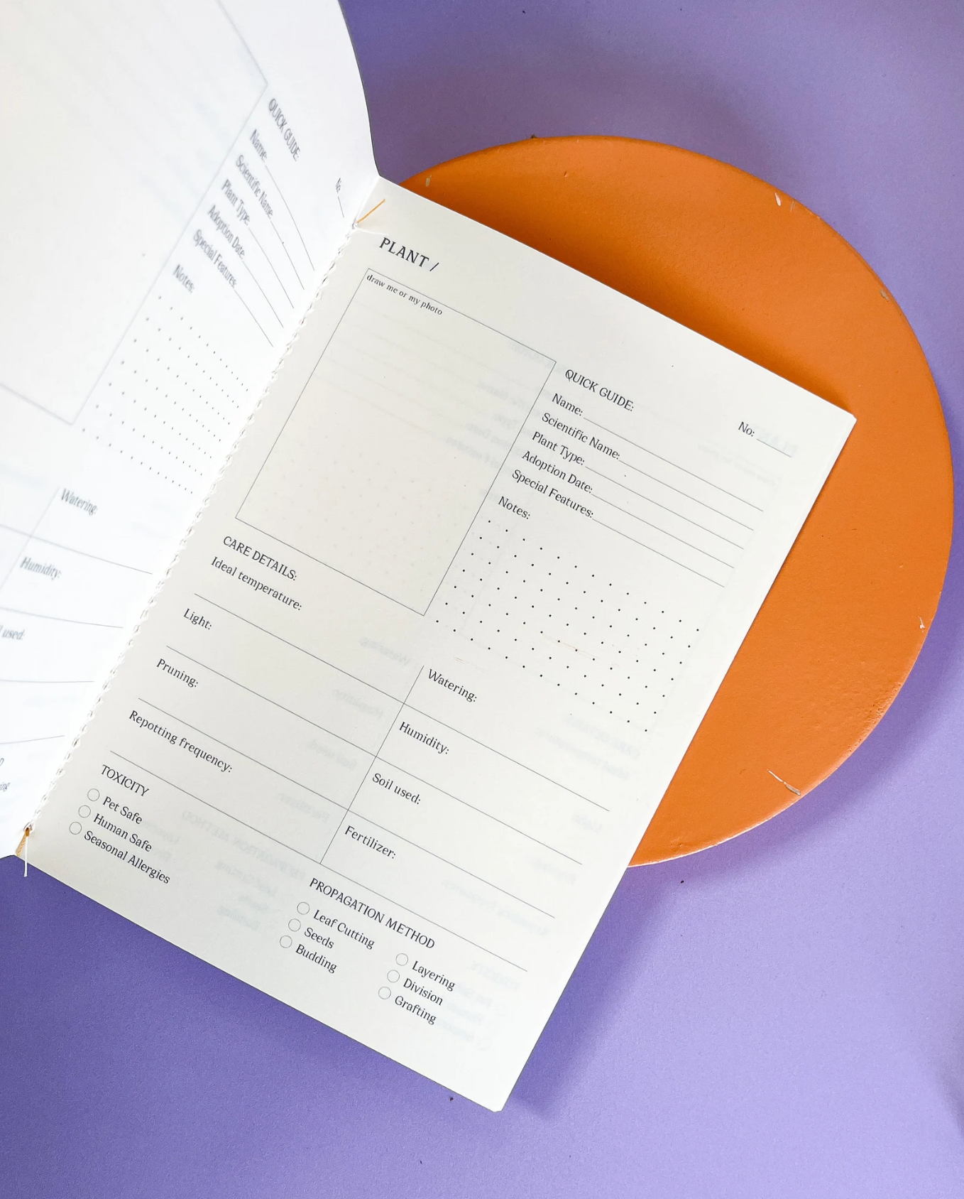 Fin Studio - Plants Care Journal, Notebook / Greens
