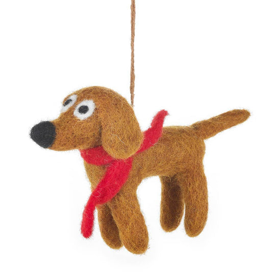 Felt So Good - Handmade Hanging Needle Felt Jasper the Dog decoration