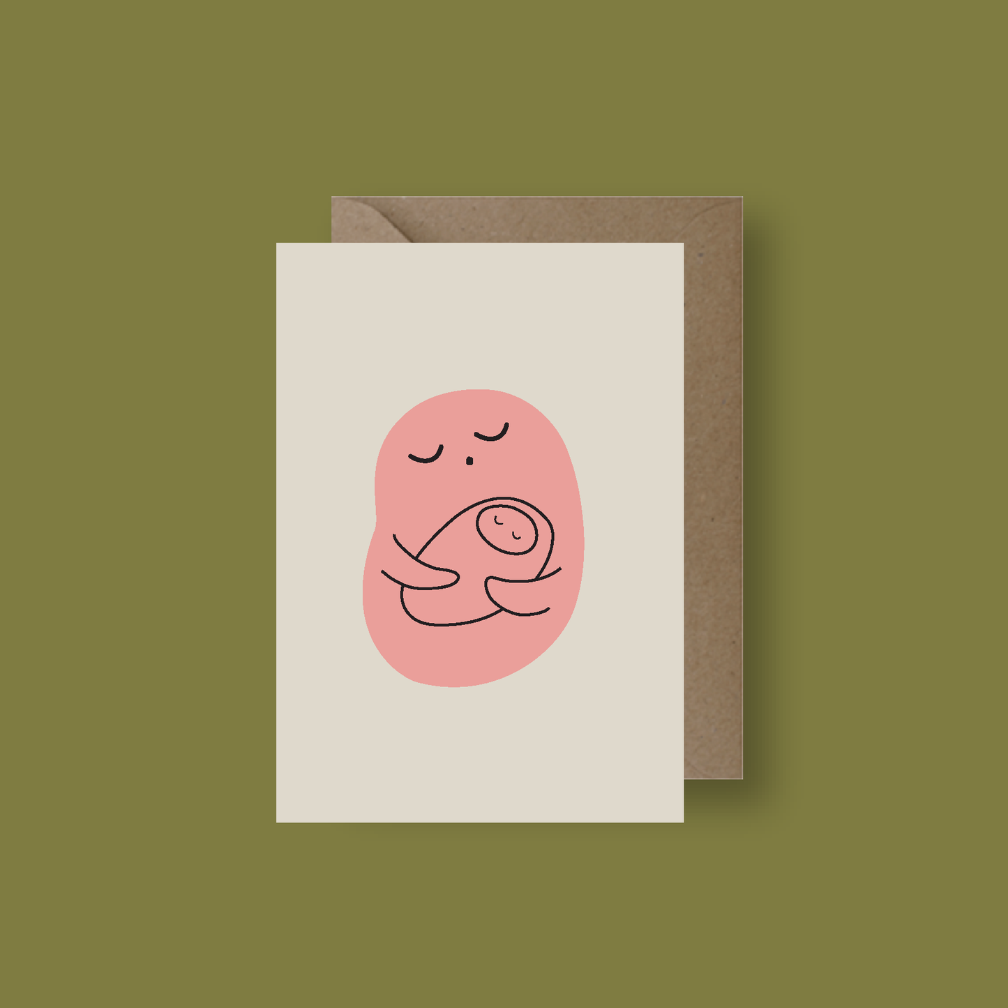 Seekprint - Sleeping Bean New Baby Greeting Card