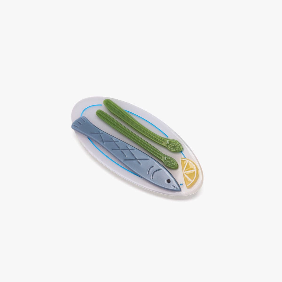 WINONA IRENE - Poisson Sardine Fish Plate Acetate French Barrette Hair Clip