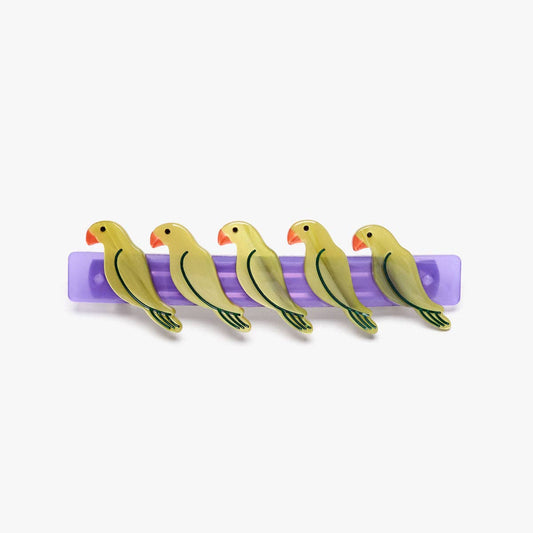 WINONA IRENE - Pasadena Green Parrots French Barrette Women's Hair Clip