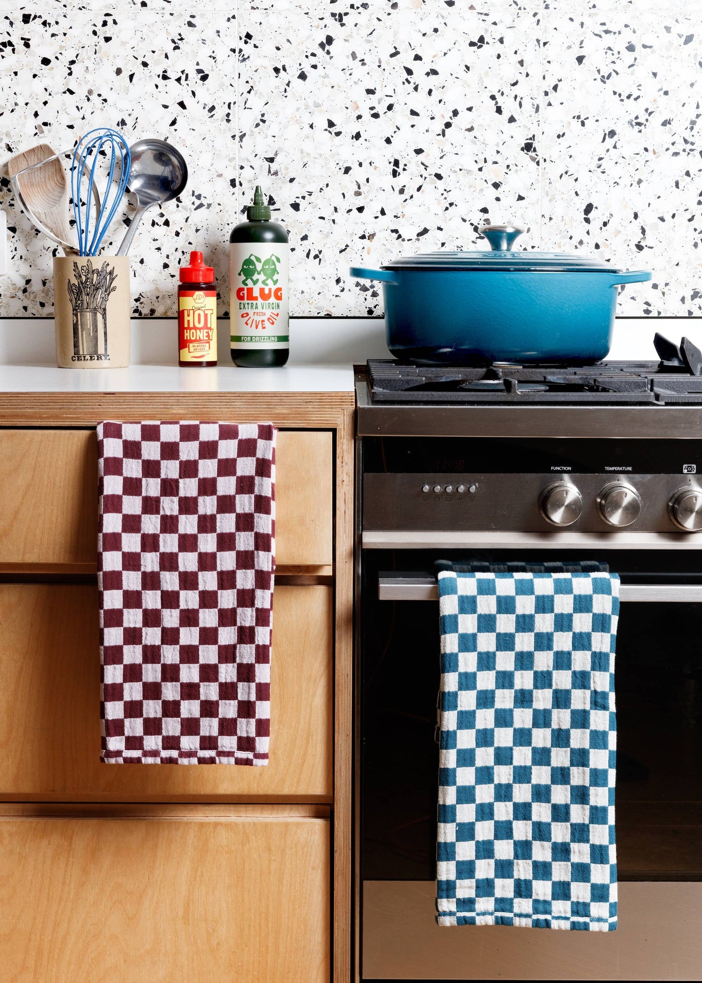 Sophie Home Ltd - Cotton Hand Towel: Burgundy Check