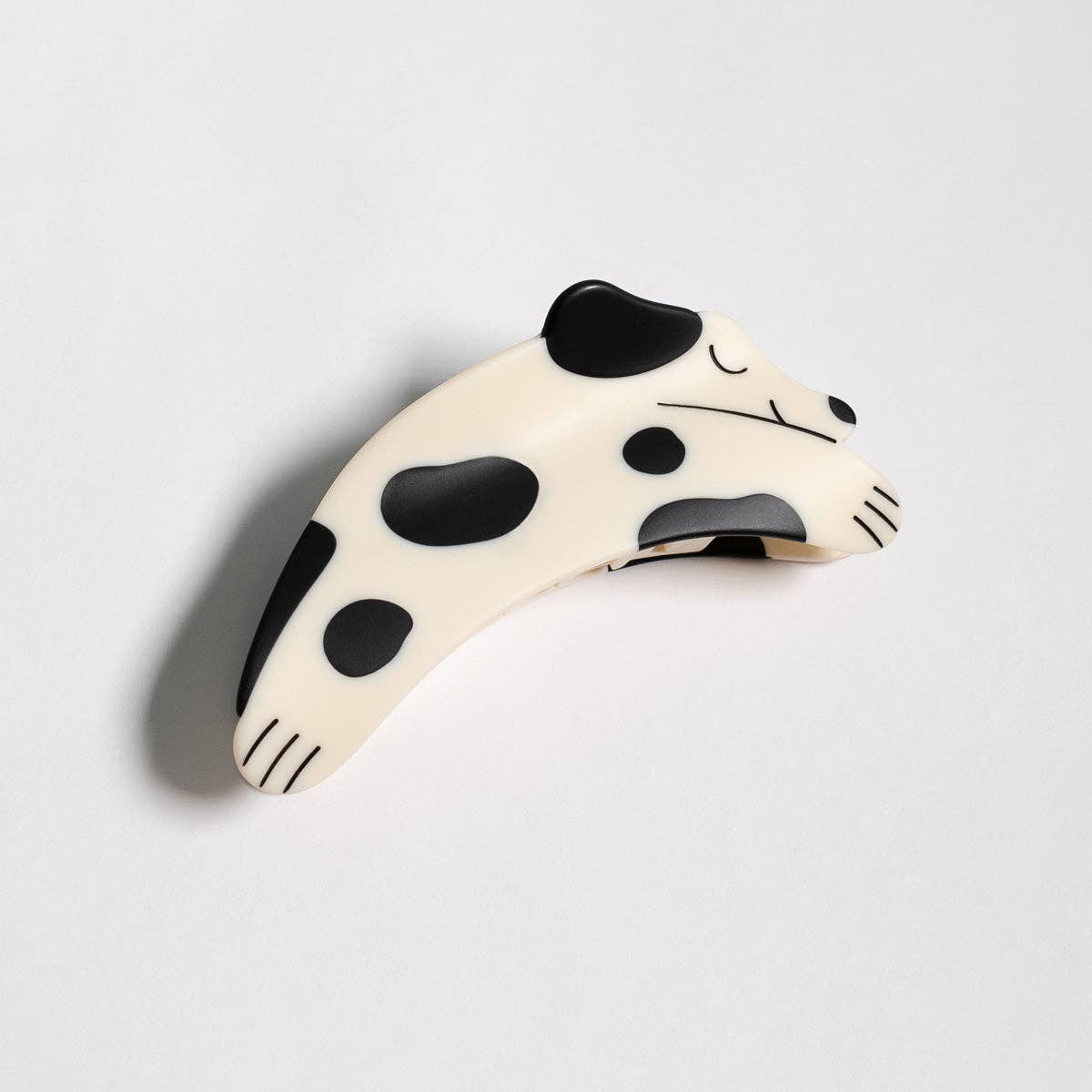 WINONA IRENE - Black and White Matte Acetate Puppy Dog Hair Claw Accessory