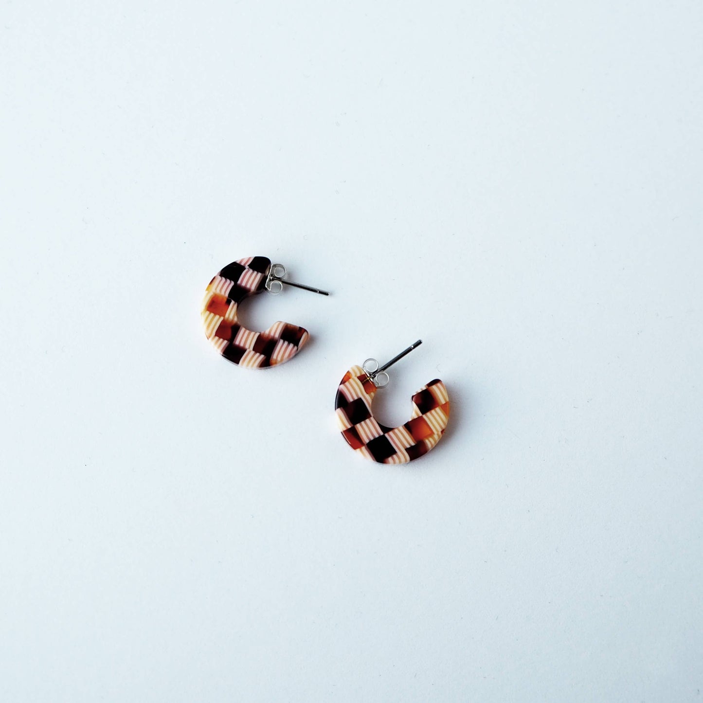 Custom Made - Honey Checker Super Mini Hoop Earrings