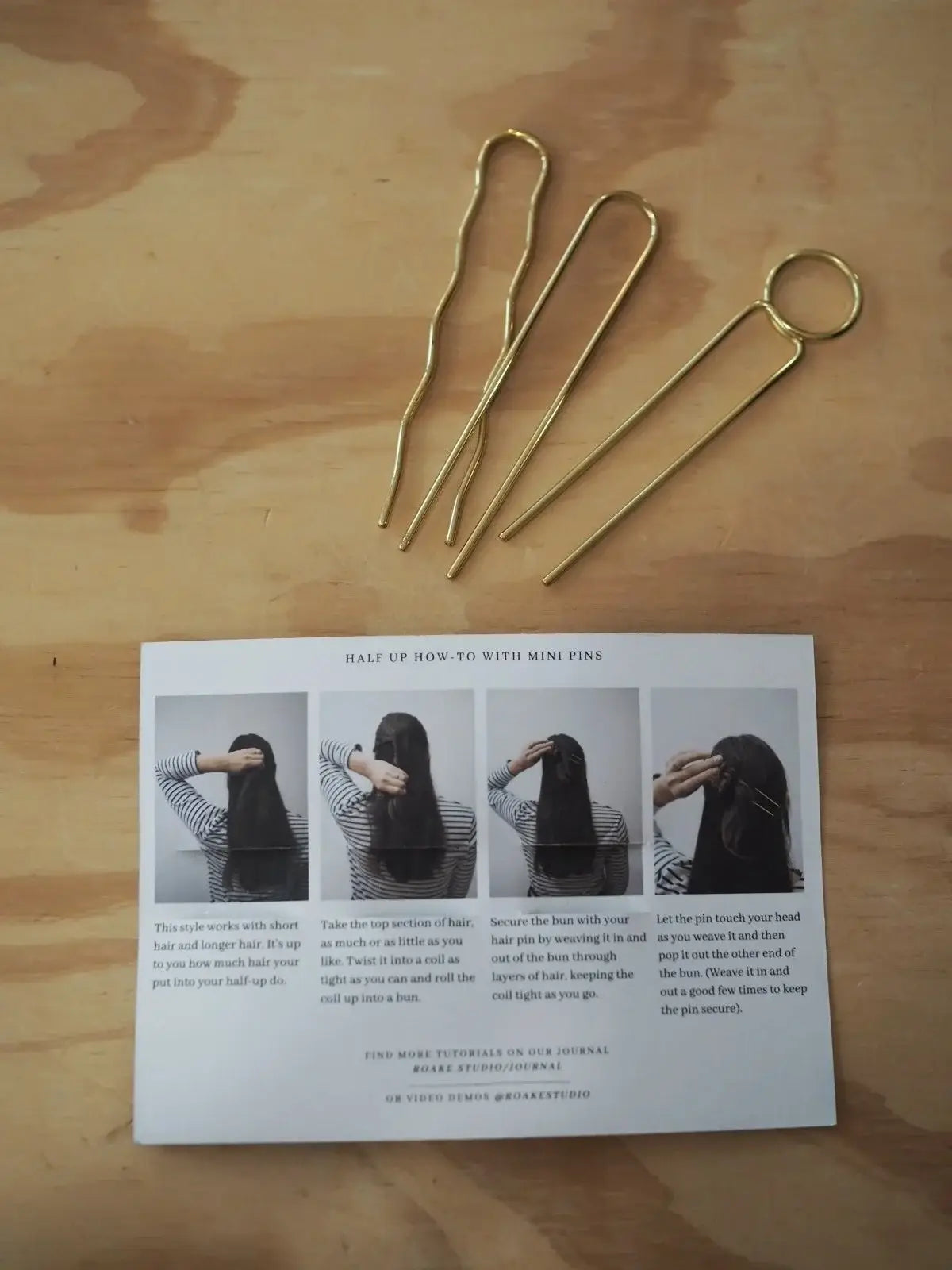 Roake Studio - Mini-Pins Brass Hairpin Set of 3