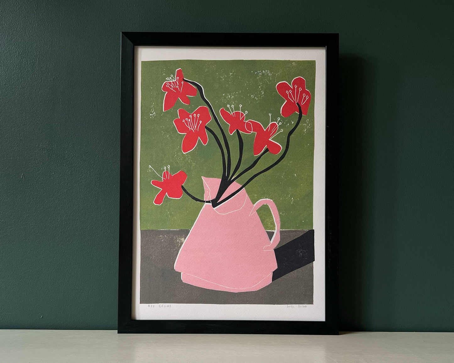 Luiza Holub - Art Print 'Red Geums'  Wall Art