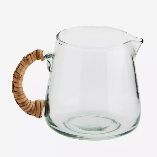 Glass jug with bamboo handle