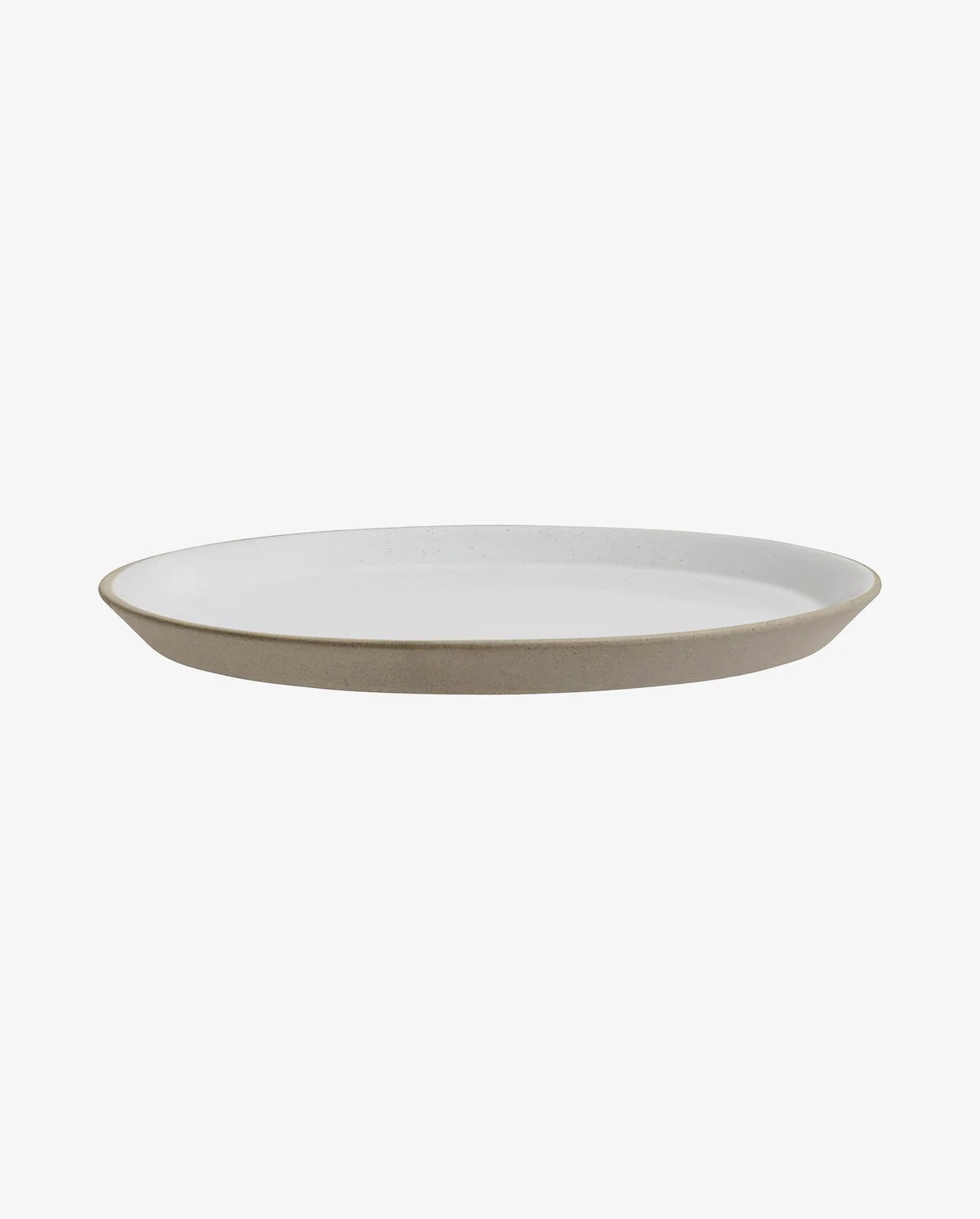 Stoneware cake plate beige/white