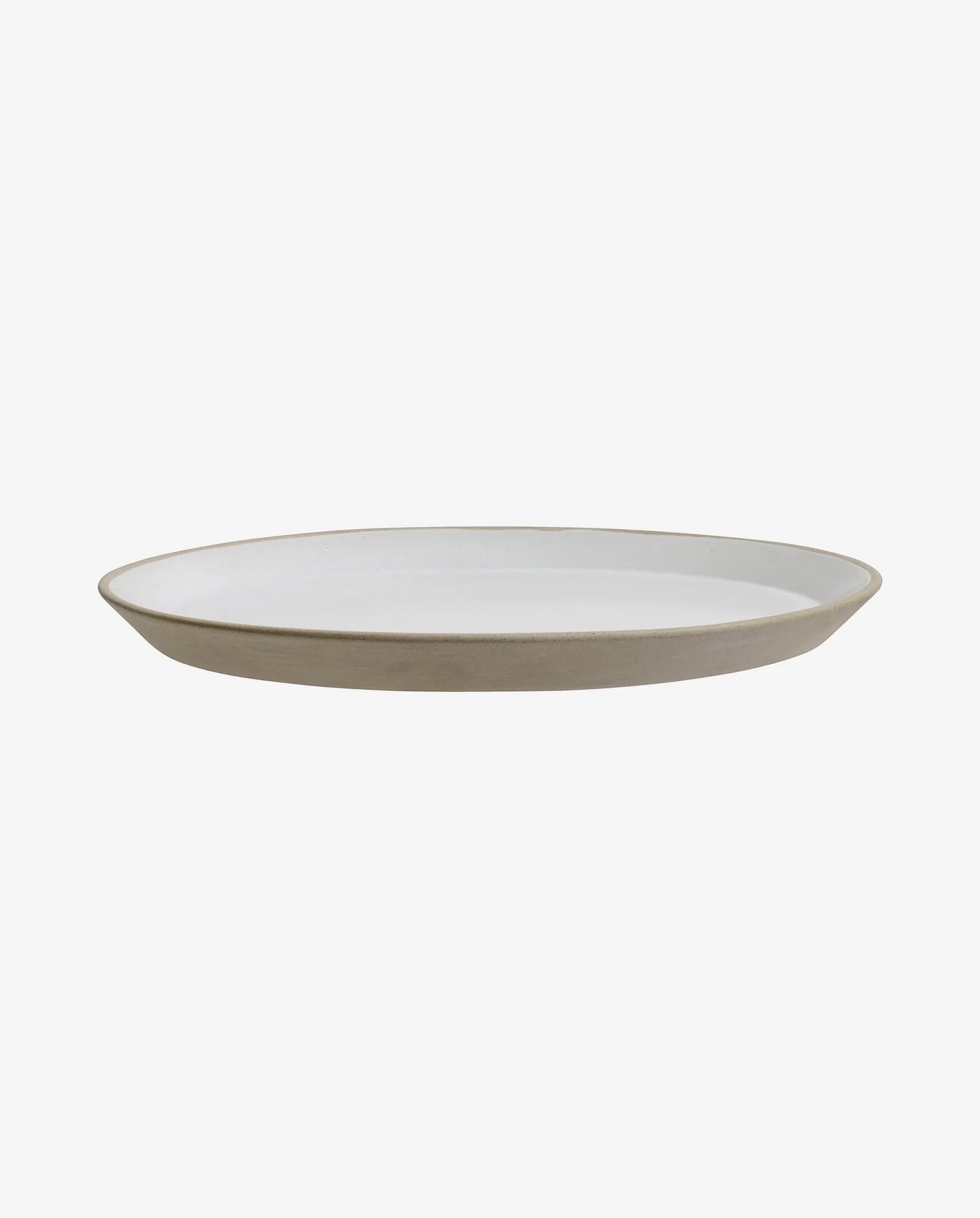 Stoneware dinner plate beige/white