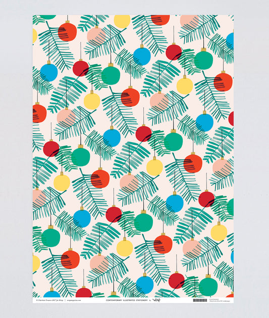 Baubles christmas wrapping paper