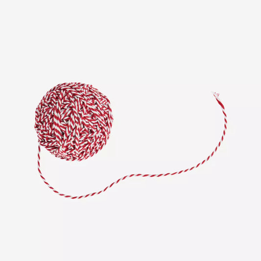 Cotton twine, red and white