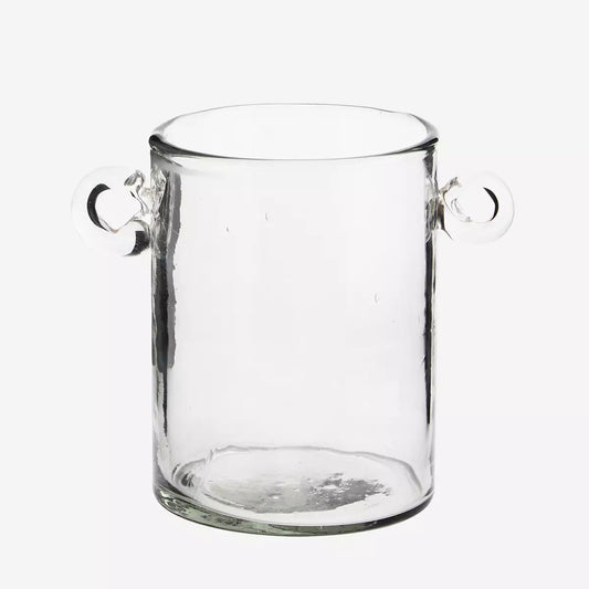 Glass jar with handles