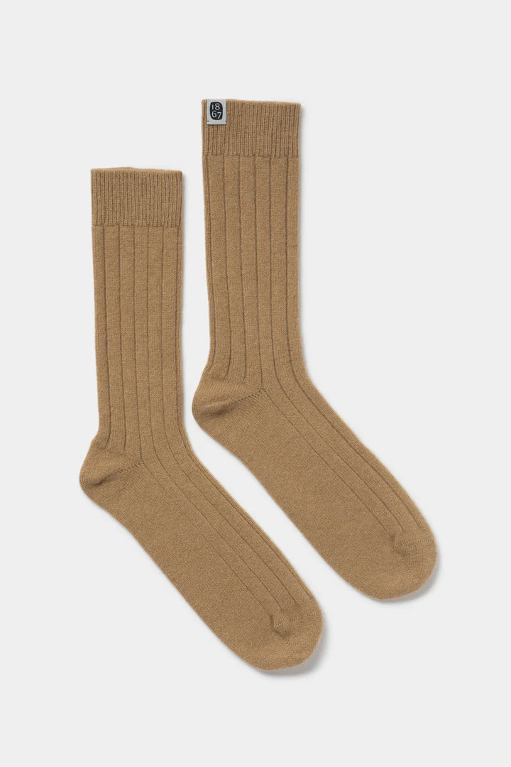 Cashmere house socks, brown sugar