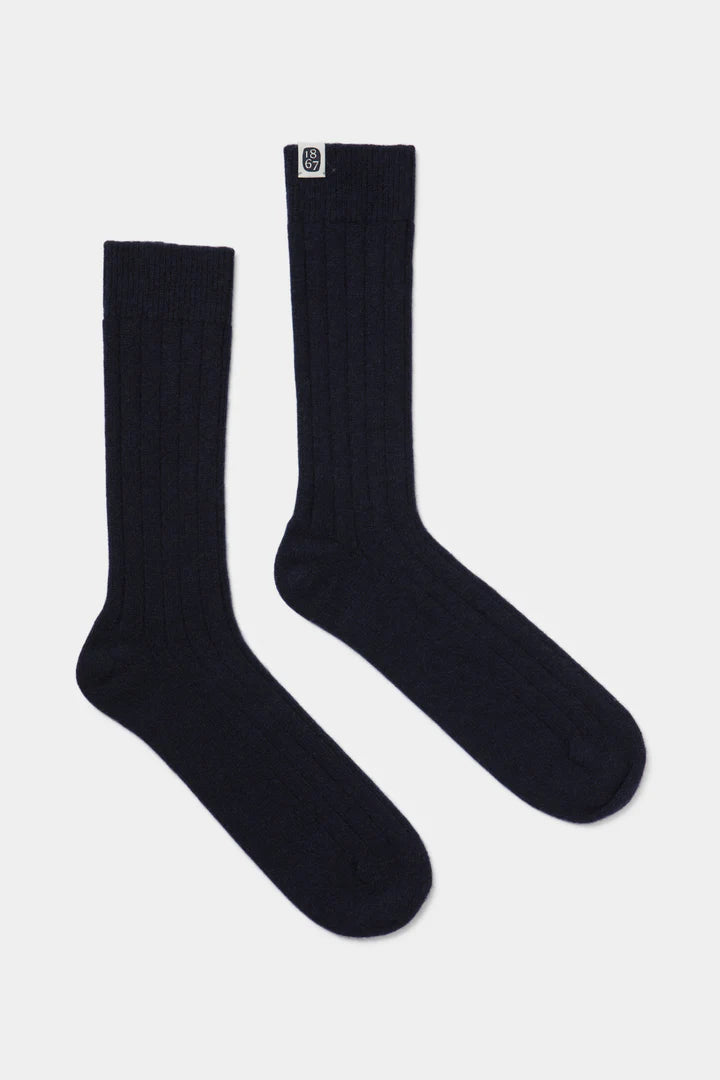 Cashmere house socks, navy