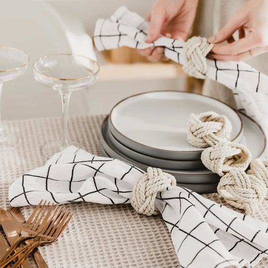 Black and white geo napkin