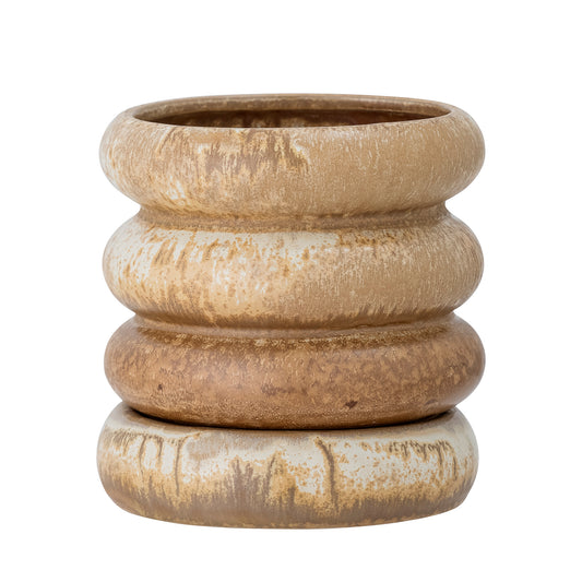 Rosita flowerpot and saucer, brown