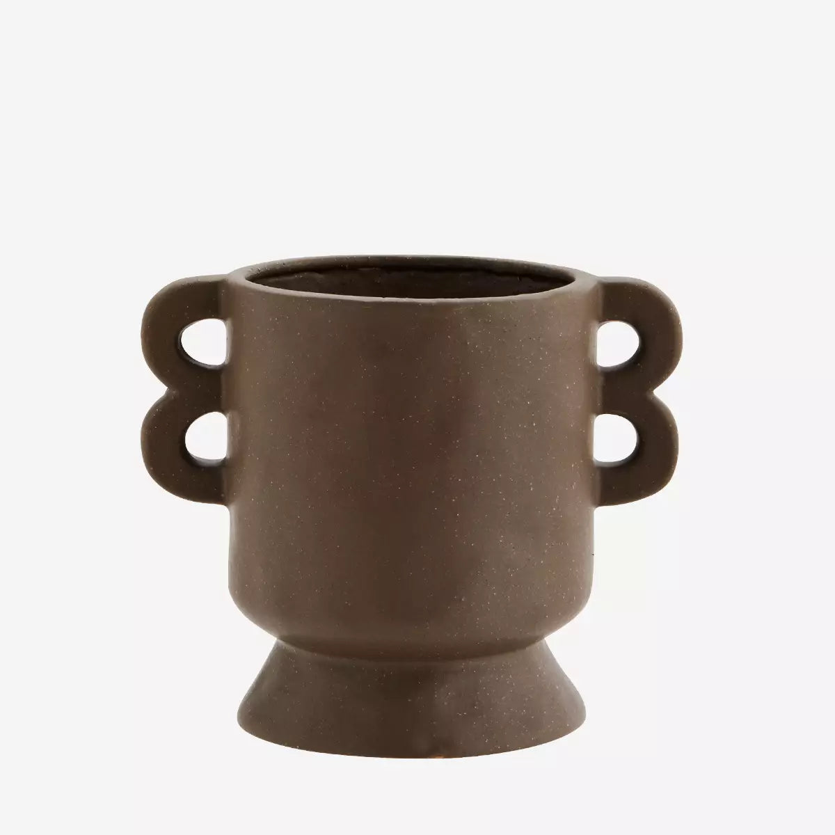 Stoneware vase, dark brown