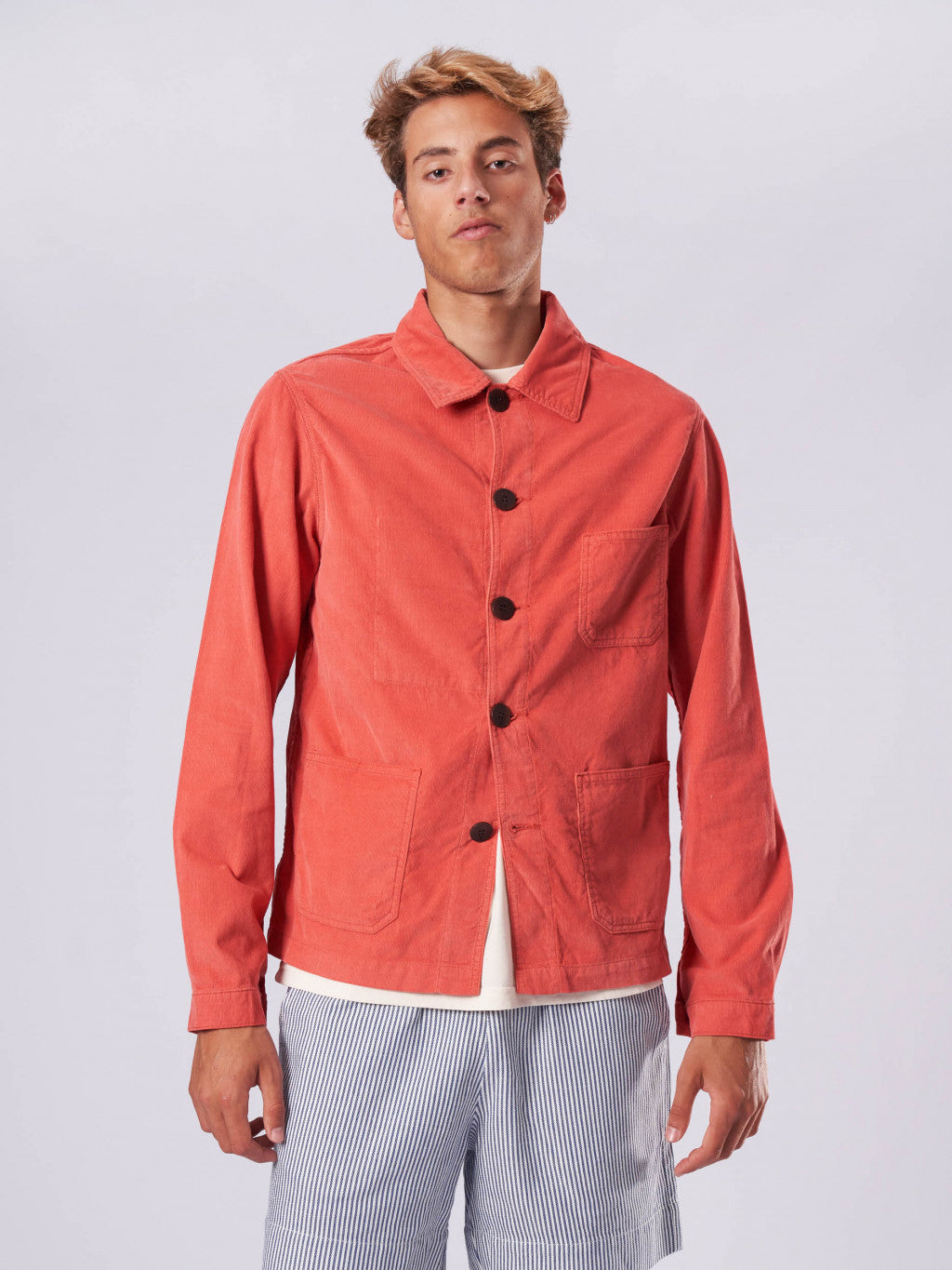 Worker jacket, spiced coral, baby cord