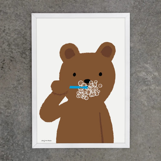 Brushing Bear print